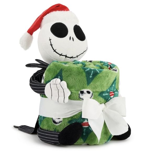 👀50% OFF🎅💀 🛏 NWT‼️ The Big Kid Plush Santa Jack Buddy w/ Cozy Throw Blanket - Picture 3 of 7